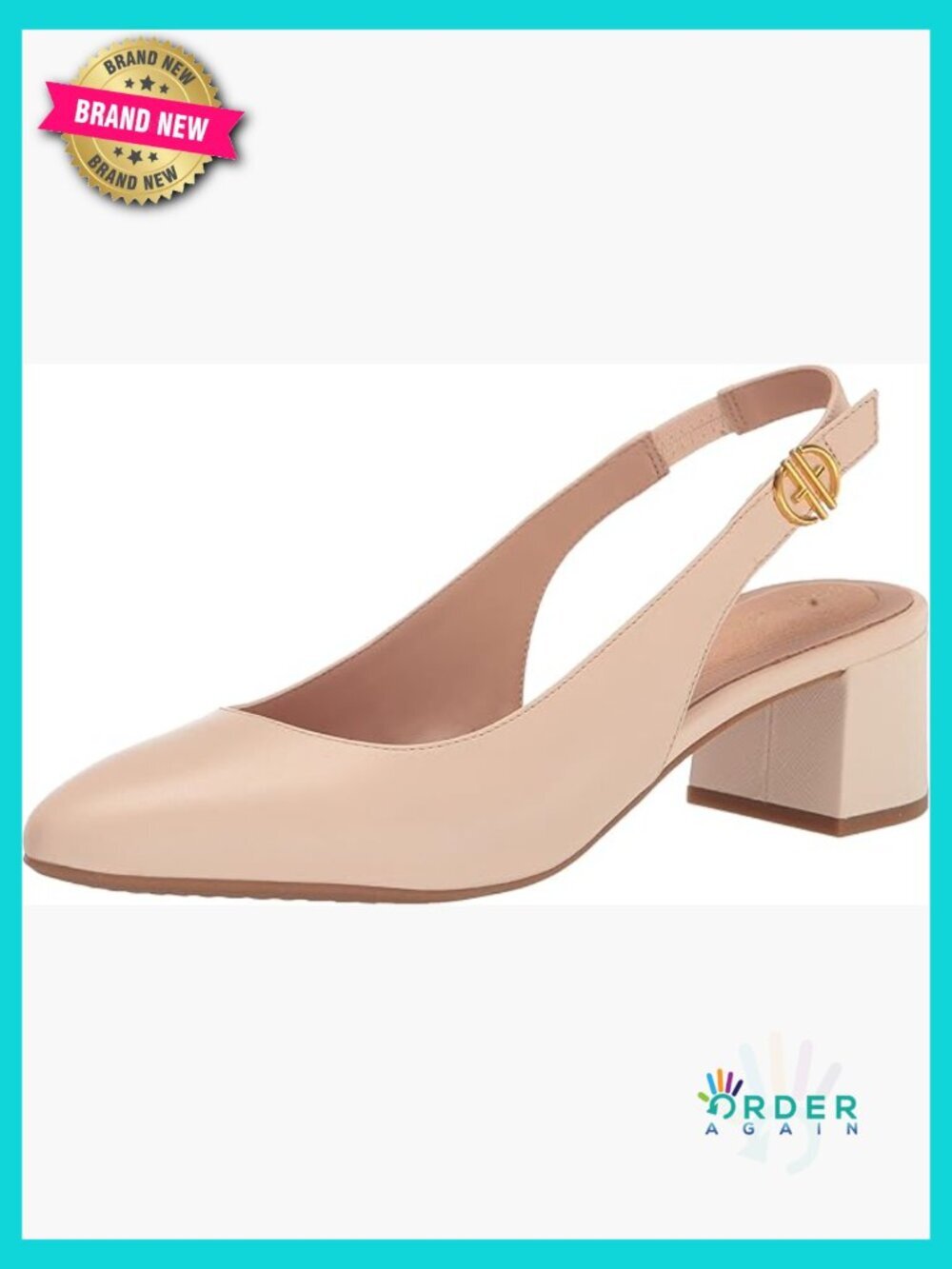 Classic Slingback Pump Block Heel Superfoam Cushioned Lightweight Business